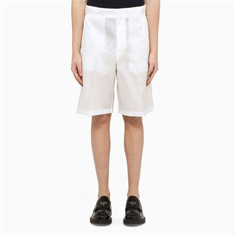 prada white short|prada nylon shorts.